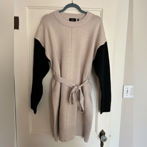 NWOT VICI Randey Tie Waist Mini Sweater Dress